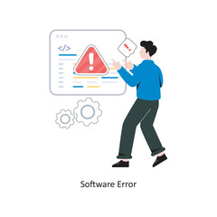 Software Error Flat Style Design Vector illustration. Stock illustration 