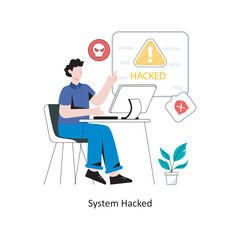 System Hacked Flat Style Design Vector illustration. Stock illustration 