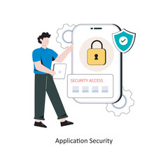 Application Security Flat Style Design Vector illustration. Stock illustration 