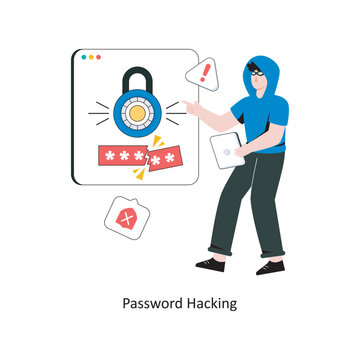 Password Hacking Flat Style Design Vector illustration. Stock illustration 