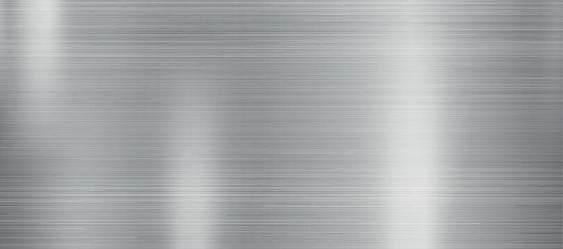 Silver texture, steel panoramic background template - Vector