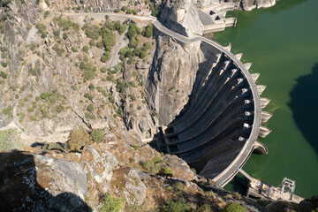 Hydroelectric power station in Arribes del Duero called Mirador de Iberdrola in Salamanca - obrazy, fototapety, plakaty