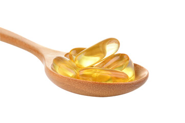 Fish oil capsule isolated on   transparent png
