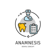 Dental Thin Line Icon Concept. Vector