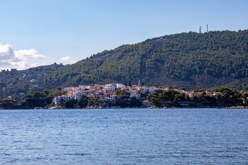 Fototapeta premium Skiathos town on Skiathos island, Greece