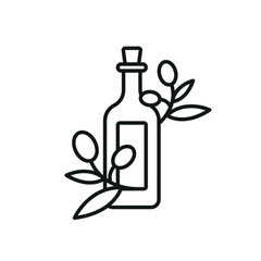 Olive oil bottle. Isolated vector illustration.
