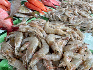 Fresh prawns in traditional market
