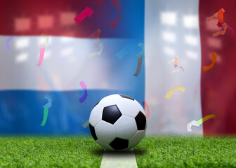 Naklejka premium Football Cup competition between the national Netherlands and national France.