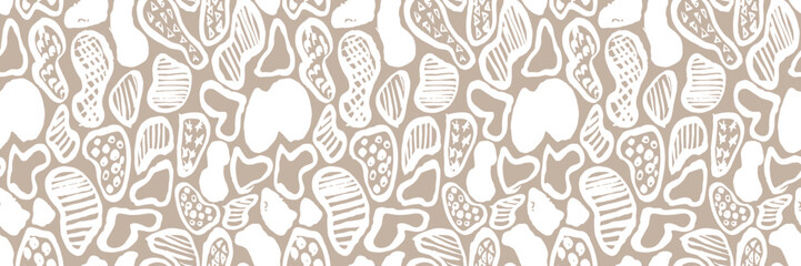 Grunge doodles pattern. Modern fabric design. Tribal ornament seamless pattern. Grunge ethnic background. Contemporary ornaments pattern. 80s, 90s clothes fabric. Boho hippie style.