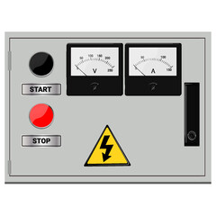 Electrical box, industrial electrical control panel. vector image