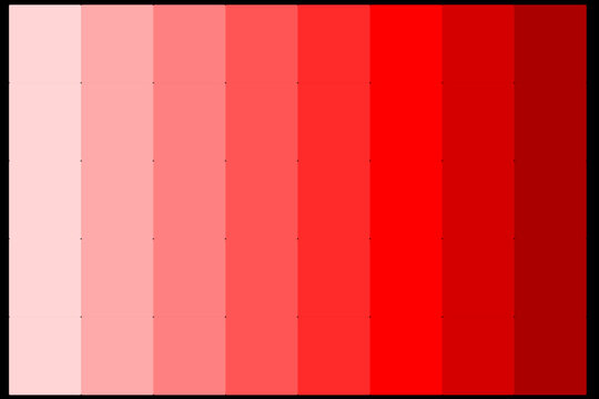 Abstract red color palette from the lightest to the darkest