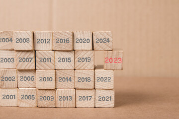 Wooden Blocks with New Year 2023