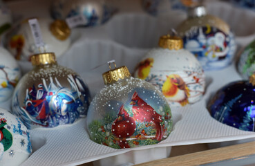 Christmas balls in the store
