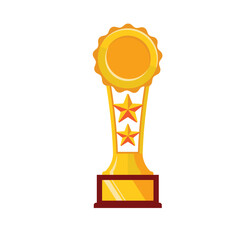 Gold winner trophy cup vector