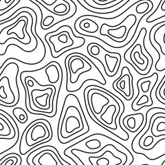 Seamless pattern with multiple lines and abstract geometric figures. Topography line map.
