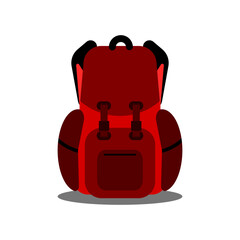 Vector illustration of red backpack
