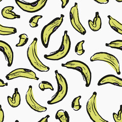 Seamless pattern tropical bananas. Vector illustration.Perfect for wallpapers, web page backgrounds, surface textures, textile.