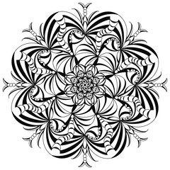Circle stripes for coloring, white and black line drawings, Art.