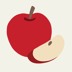 Doodle freehand simplicity drawing of apple.
