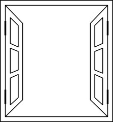 Classic Open Glass Window Illustration