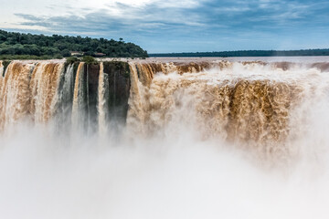 Iguazu waterfalls on the border of Argentina Brazil and Paraguay. Nature of South America