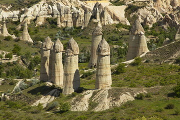 Rock formation in Love Valley at Uchisar in Cappadocia,Nevsehir Province,Turkey
