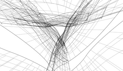 Abstract architecture background 3d illustration