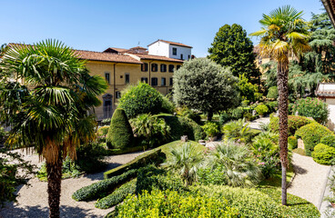 The garden of the National Archaeological Museum of Florence, Tuscany region, Italy
