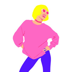 Fashion minimal illustration. Fashion girl. Trendy look