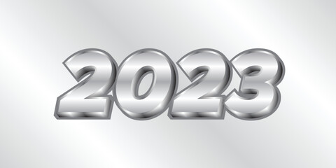 Happy new year 2023 square template with 3D number.