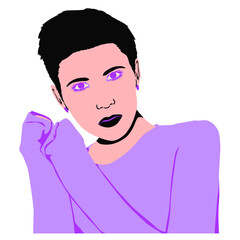 Fashion minimal illustration. Fashion girl. Trendy look