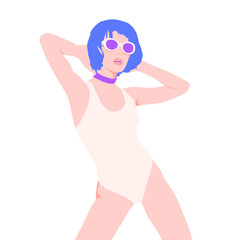 Fashion minimal illustration. Fashion girl. Trendy look