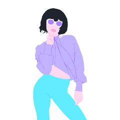 Fashion minimal illustration. Fashion girl. Trendy look