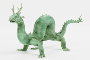 Realistic 3D Render of Chinese Dragon Statue