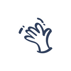 Hand waving gesture doodle icon scribble drawing cartoon vector illustration