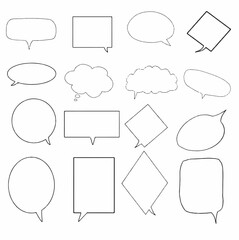 Obraz premium set collection hand drawn speech bubbles. vector design illustration. dialog, balloon, text, thought, comic, chat, text, message