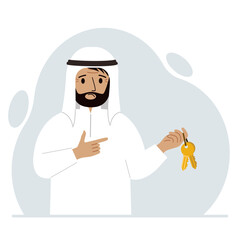 A man holds a bunch of golden keys to open a locked door. Knowledge or the key to success.