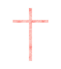 Pink Floral Christian Faith-Based Religious Cross Transparent