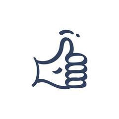 Hand thumbs up gesture doodle icon scribble drawing cartoon vector illustration