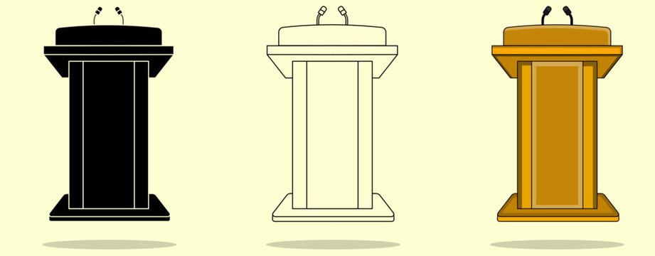 Lectern icon. Thin linear lectern outline icon isolated on white background from education collection. outline with silhouette.