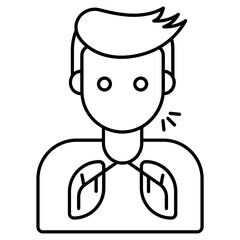 Lungs infection due to toxic air concept, airway hyperreactivity vector icon design, Environmental pollution symbol, Chemical Biological contamination sign, Pollutants stock illustration 
