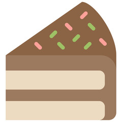 chocolate cake flat icon
