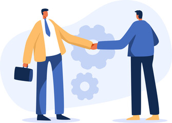 Shake hands, collaborate, cooperate or partnership and agreement.  illustration