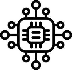 Microprocessor Vector Icon Design Illustration