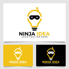 ninja idea logo vector design template