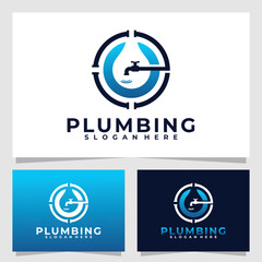 plumbing logo vector design template