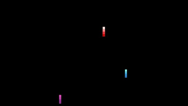 Pixel fireworks animation on black screen