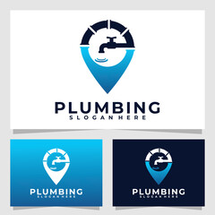 plumbing logo vector design template