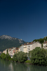 Naklejka premium Grenoble, cityscape image of Grenoble and the Alps , France 