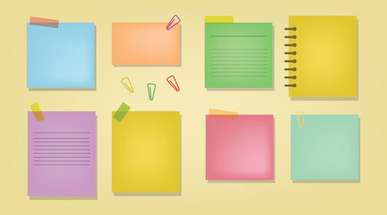 set of paper label. sticky note collection vector illustration